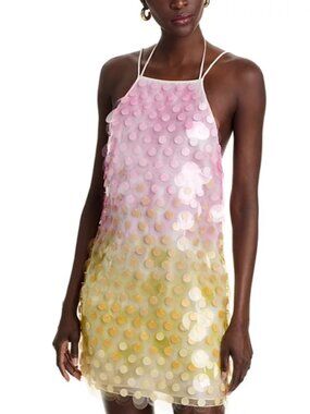 NWT Safiyaa D1199.1E184 Emily Mini Dress US 6/ FR 38 Multi Pastels MSRP $2795